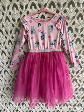 Bluey Long-Sleeve Tulle Skirt Dress, 5T